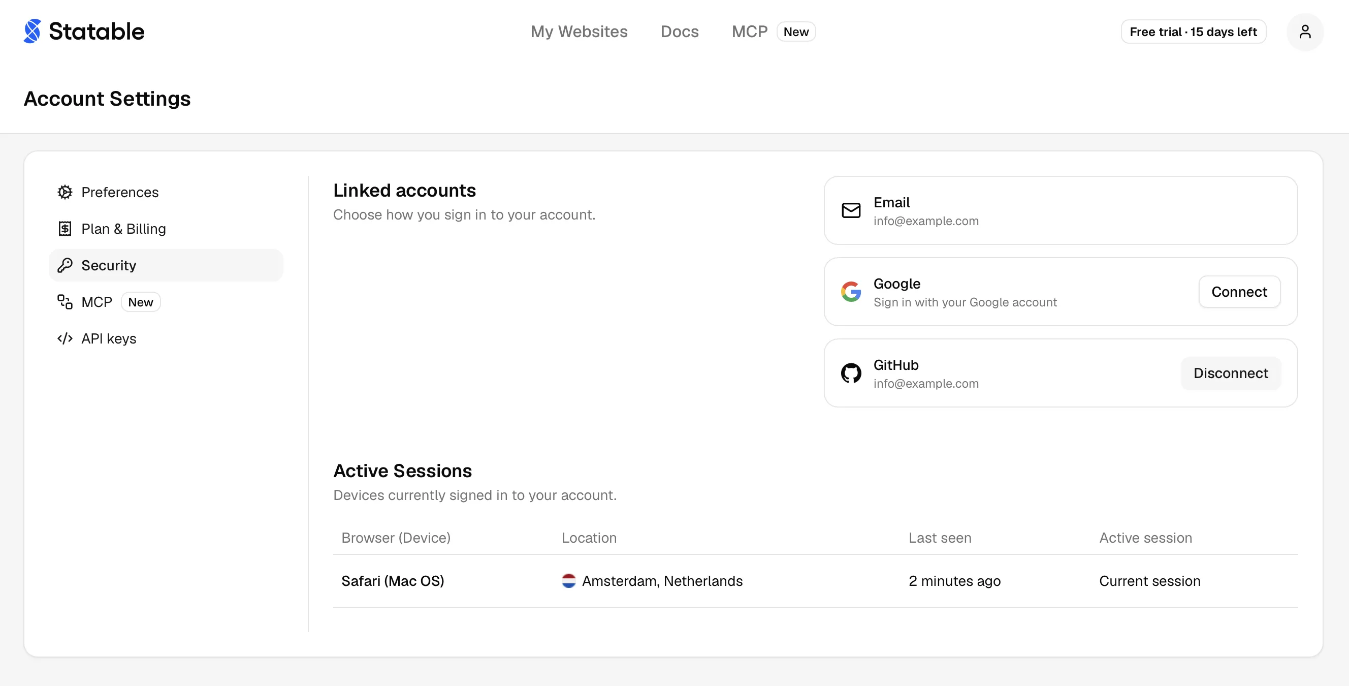 Account security