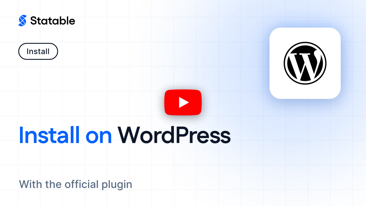 Install Statable on WordPress with the official plugin