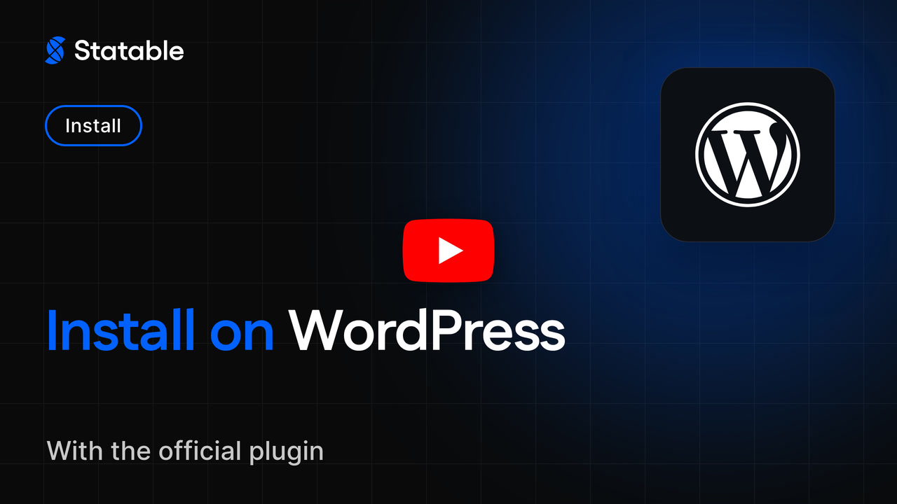 Install Statable on WordPress with the official plugin